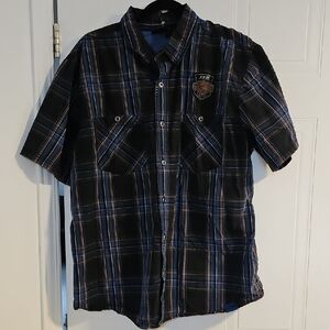 Harley Davidson 115 Years Mens XL Button Down Short Sleeve Biker Shirt limited